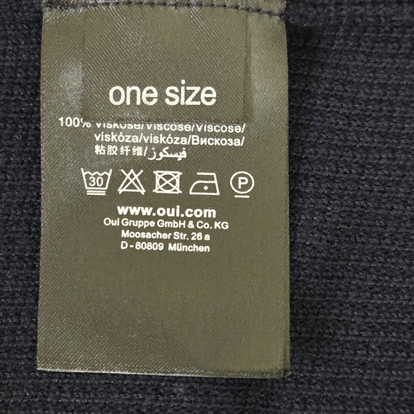 Oui Assymetric Dark Blue Poncho One Size - Picture 5 of 6
